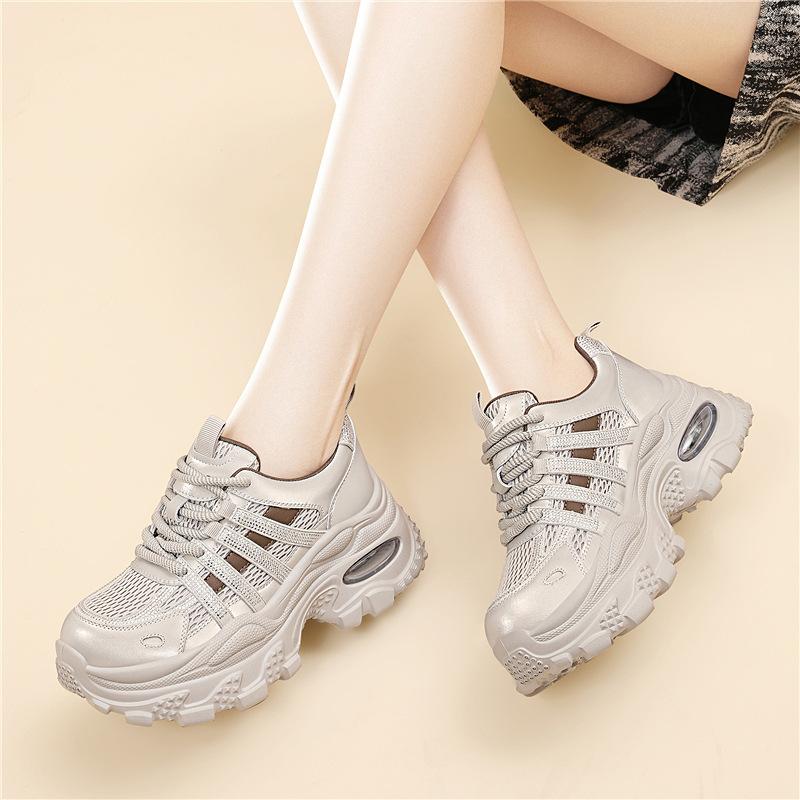 

New autumn thick-soled heightened rhinestone dad shoes, new mesh breathable casual sports shoes, versatile shoes 40