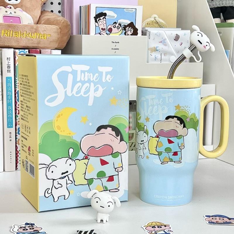 Birthday Gift for Girls Cute Crayon Xiaoxin Bingba Cup Large Capacity Ceramic Mug Souvenir Gift Box