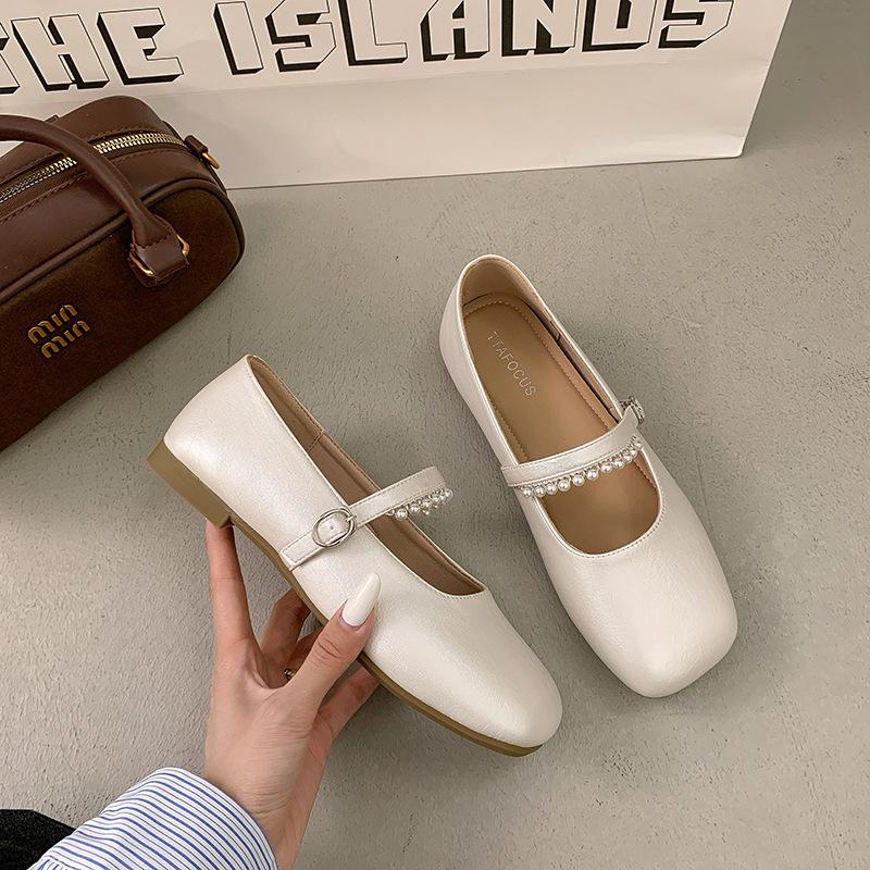 Gentle Shoes Flat-soled Single Shoes Women's Summer New Mary Jane Women's Shoes with Skirts and Soft-soled Small Leather Shoes