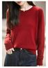 Autumn/Winter 2026 Women's Slimming Floral Silk Wool Crew Neck Sweater