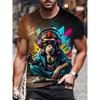 Funny Animal Graphic 3D Printed T-shirt For Men Causal Short Sleeve Oversized Pullover T-shirt Top Men's Tees Outdoor Clothing