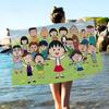 Catoon C-Chibi Maruko Chan Anime Beach Swimming Towel Soft Absorbent Washcloth Children's Gifts for Kids Travel Camping Gym