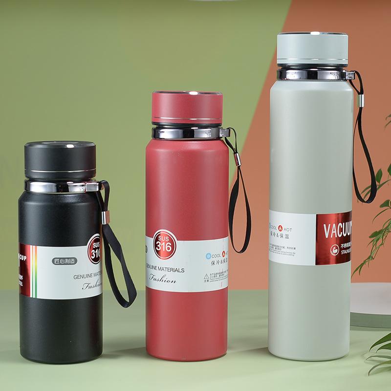 Portable Stainless Steel Thermos Cup Outdoor Sports Cup with Lifting Rope Sports Cup Tea Separation Sling Cup