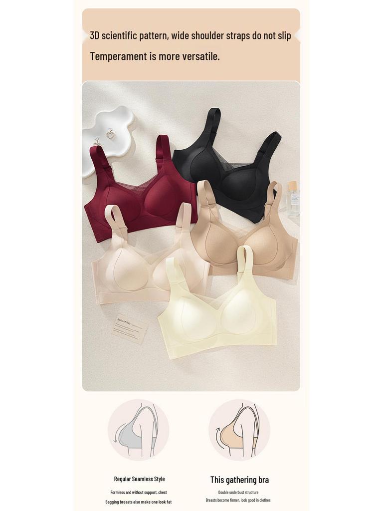 Seamless Lifting Bra for Large Busts - Wire-Free, Anti-Sagging, Armpit Fat Collection, Fixed Cup
