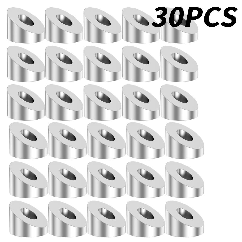 15/30Pcs 30 Degree Angle Beveled Washer Stainless Steel Weatherproof Sturdy Washer for 1/8" 5/32" 3/16" Stair Deck Cable Railing