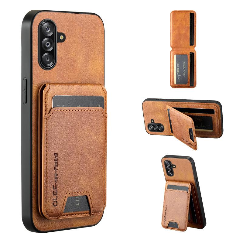 Applicable To Samsung Galaxy A17 Mobile Phone Case A07 Cow Pattern Leather Magnetic Card Case New High End Business