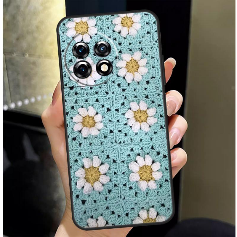 Granny Square Crochet Case For OnePlus Nord N20 N30 CE 5 3 4 Lite OnePlus 15 13 12 11 10 Pro 13R 15R 10T 13T Cover