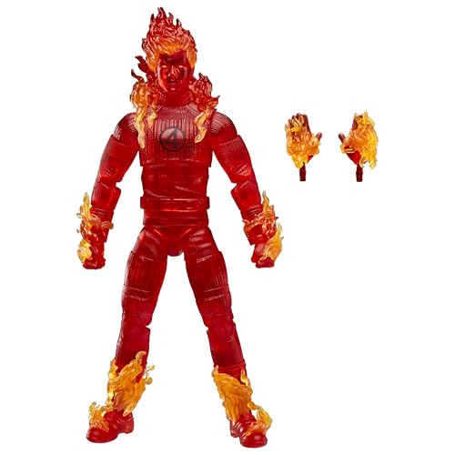 Hasbro Marvel Legends Series Человек-факел из «Фантастической четверки»: Первый шаг  Джонни Шторм 15 см Коллекционная фигурка Игрушка G0803 Оригинал