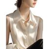 Satin Sleeveless Vest Shirt for Women Spring and Summer Casual Temperament Base Shirt