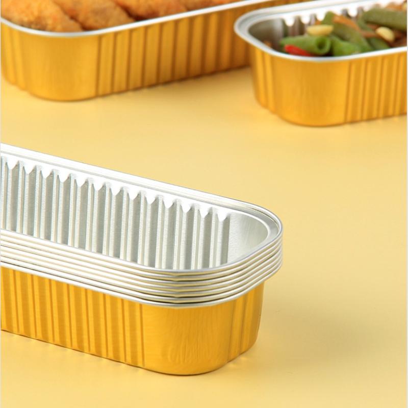 20Pcs Multi Style Mini Foil Bread Tray Rectangular Disposable Food Packaging Container, Pancake Cake Baking Mini Cake Box.