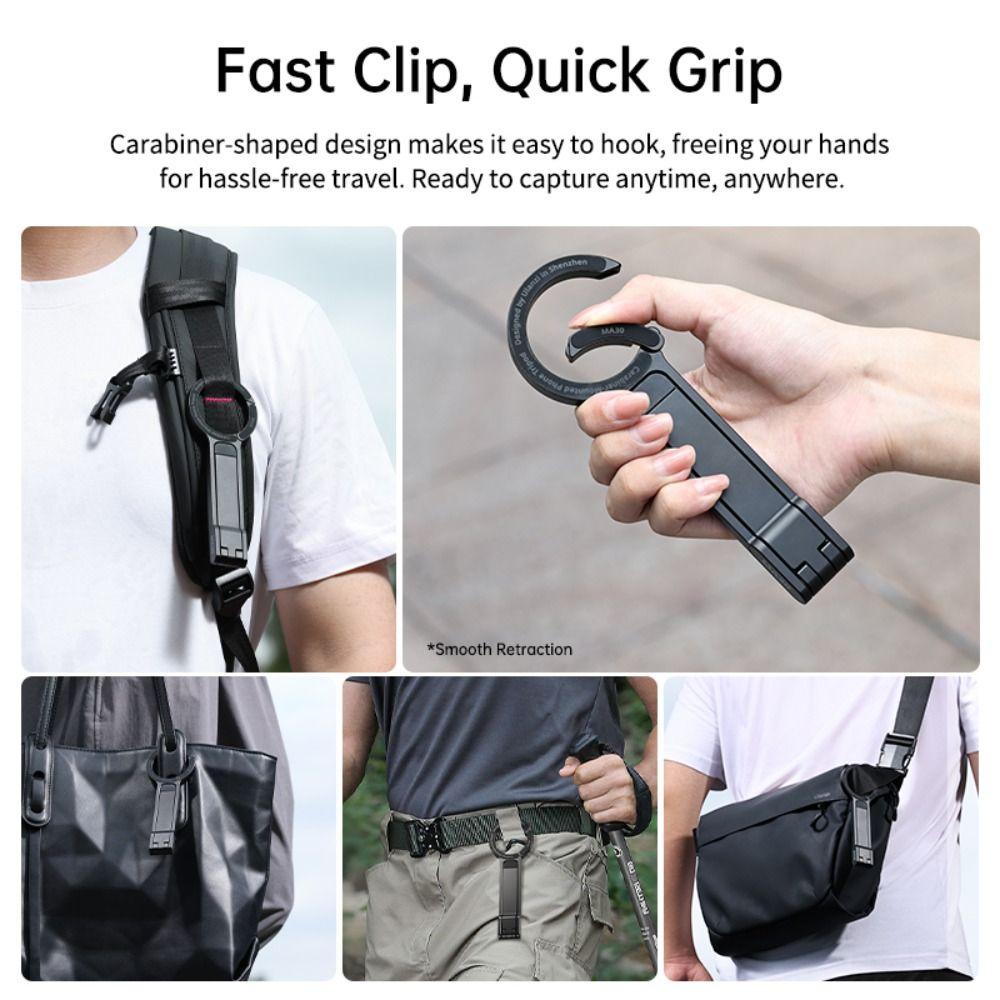Carabiner-Mounted Phone Tripod Strong Adsorption Phone Handle Magnetic Phone Holder  Livestreaming