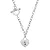 Versatile Heart 26-Letter Stainless Steel Necklace with Engravable Clavicle OT Chain