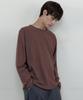 WEDNESDAY OASIS Raw Edge Long Sleeve T-Shirt_Deep Wine(Wb6Tp54)