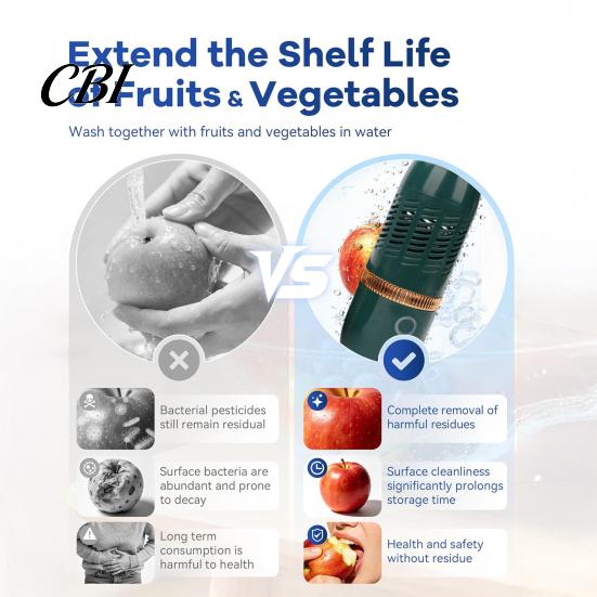 Fruit Vegetable Cleaner Multifunctional And Cleaning Machine, Portable Meat Seafood Washer Device, Waterproof Wireless Food Purifier for Produce Rice