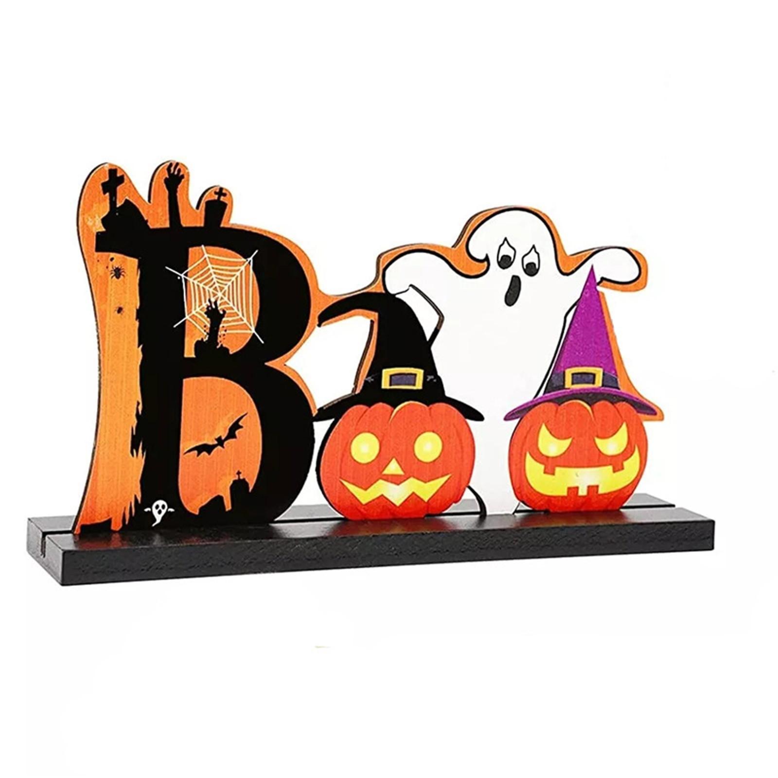 

Хэллоуин Настольная подставка с буквами Деревянная печатная тыква Украшение One Size