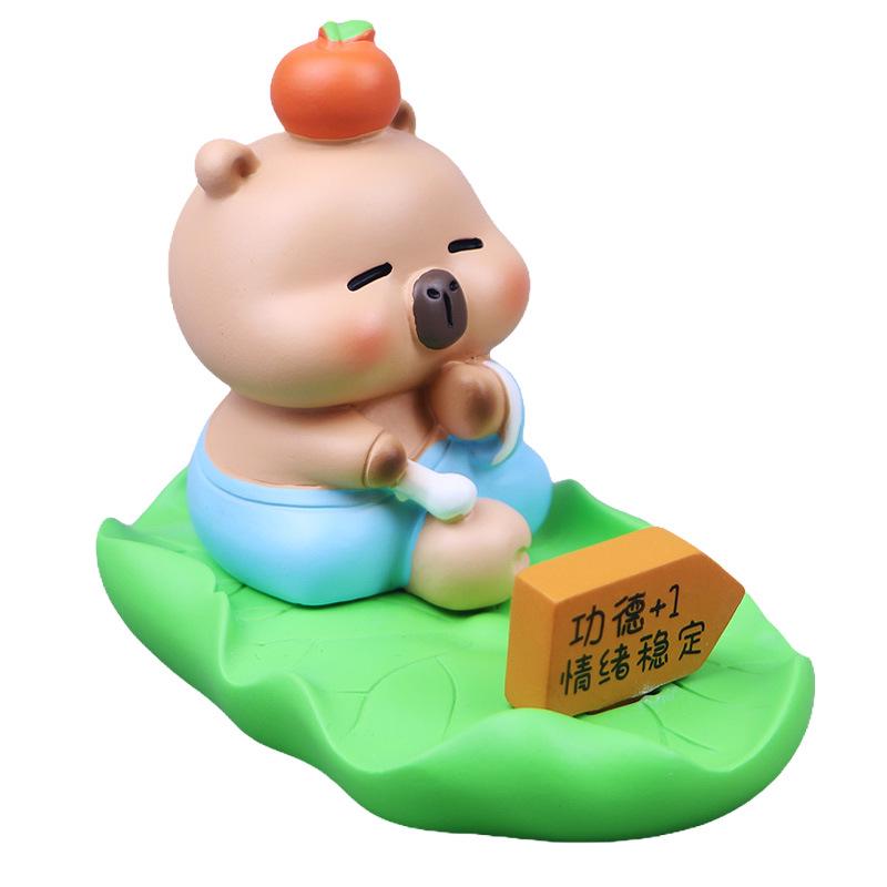 Zen Capybara Phone Stand: Perfect Office Desktop Ornament for Drama Watching