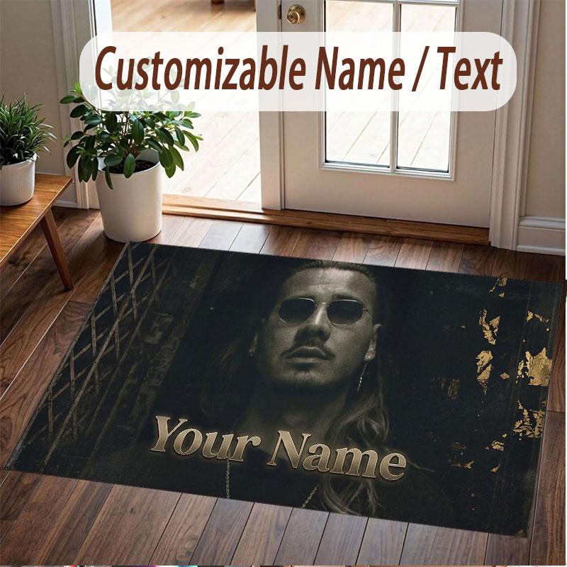 Custom Name Crystal Velvet Rug,Apache 207 Comfortable Anti Slip Floor Mat For Room Decoration