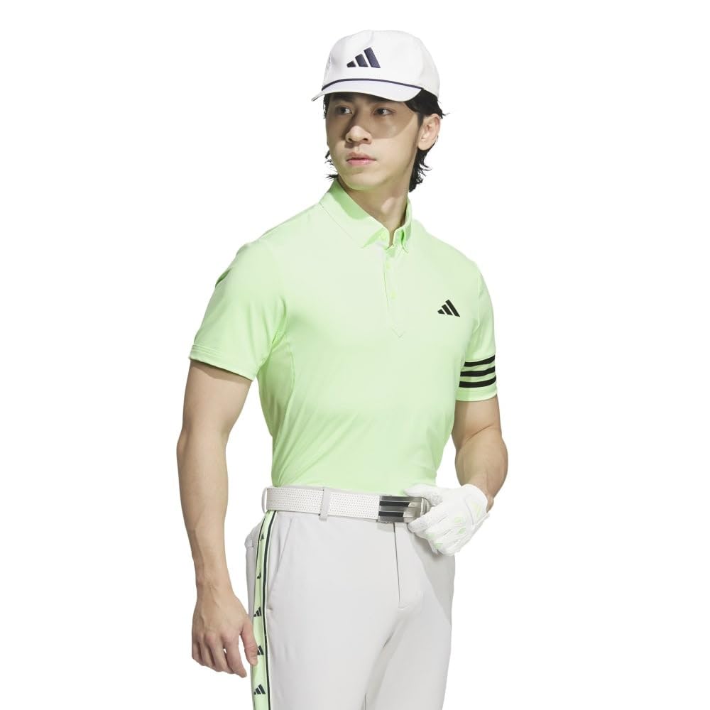Golf 3 Stripes Mesh Vent Polo Green Spark [Adidas Golf] Men's