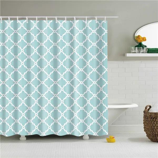 Colorful Geometric Printed Shower Curtains Decorative Wave Stripes Waterproof Bath Curtains for Bathroom Rideau De Douche 90*180cm