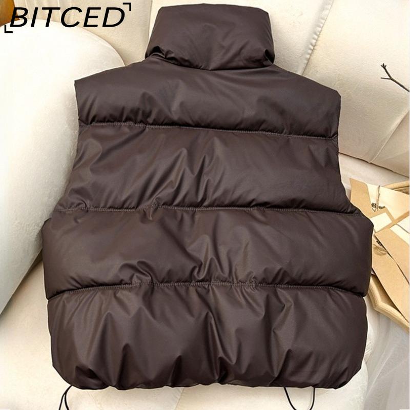 BITCED Women's Short-Length Autumn/Winter Cotton Waistcoat - Thickened Padded Vest