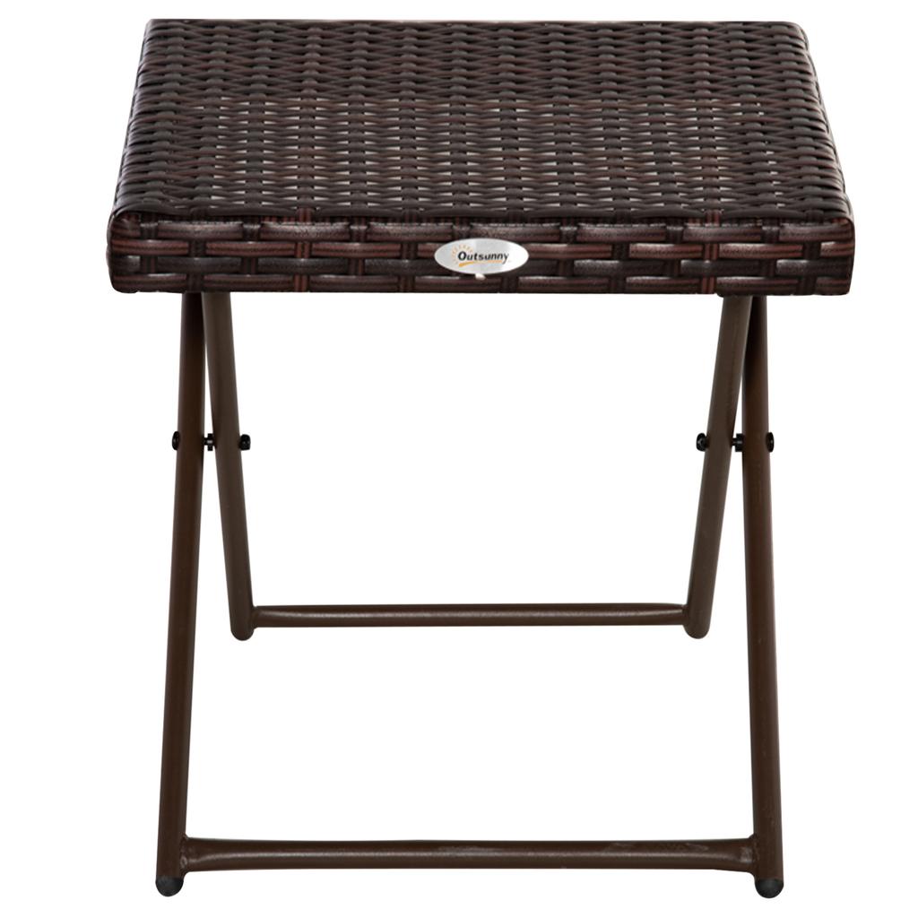 Side Table Made of Poly Rattan, Foldable, Coffee Table, Tray Balcony Table, Garden Table, Sofa Table, Tea Table, Garden Furniture