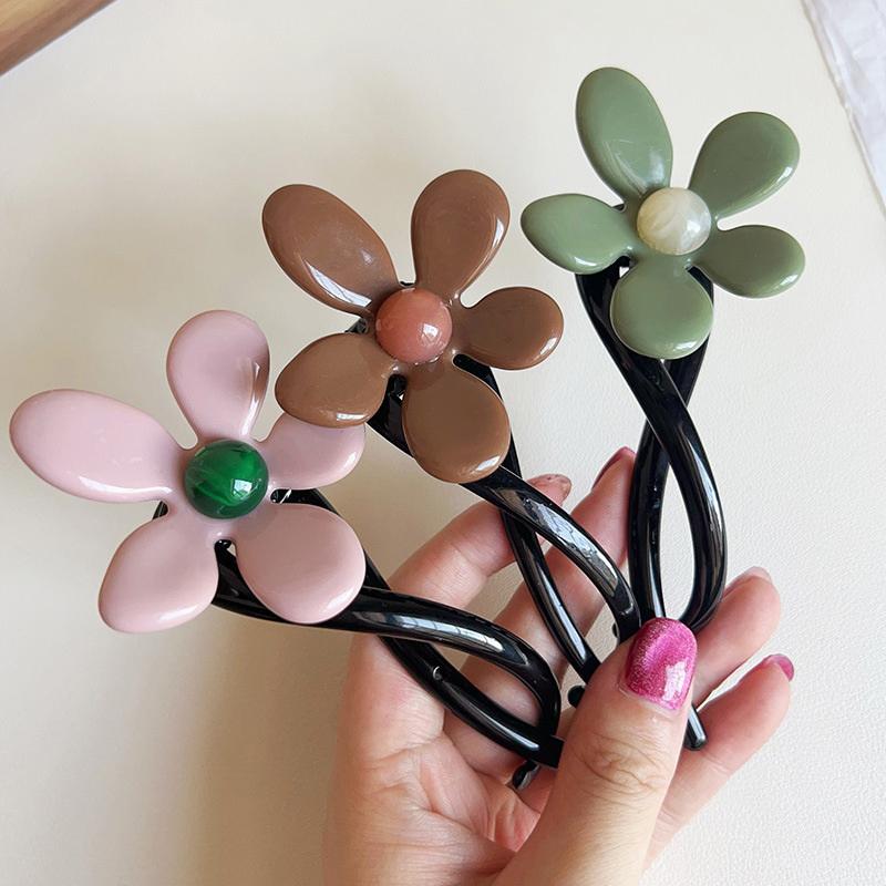 Hairpin Flower Bead Twisted Clip Frog Buckle Hair Styling Tool Line Grab Clip Hair Accessories Hair Clip Ponytail Clip Women