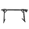 Gaming Desk with Mouse Pad Headphone Holder Steel Leg Removable LED Computer Workstation for