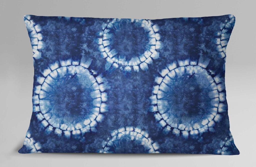 S4Sassy Shibori Print Cotton Poplin Indigo Blue 2 Pcs Decorative Rectangle Pillow Sham-20 X 28
