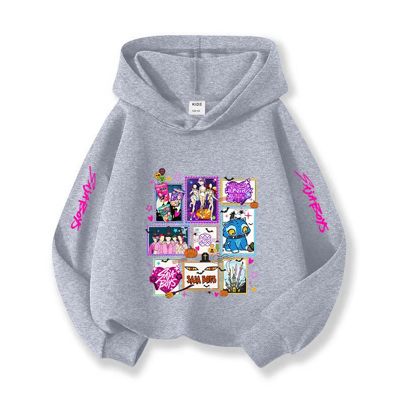 Kpop Korean Style Christmas Holiday Casual Children's Hooded Sportswear Halloween Witch Hunting Fan Fashion Girl Top