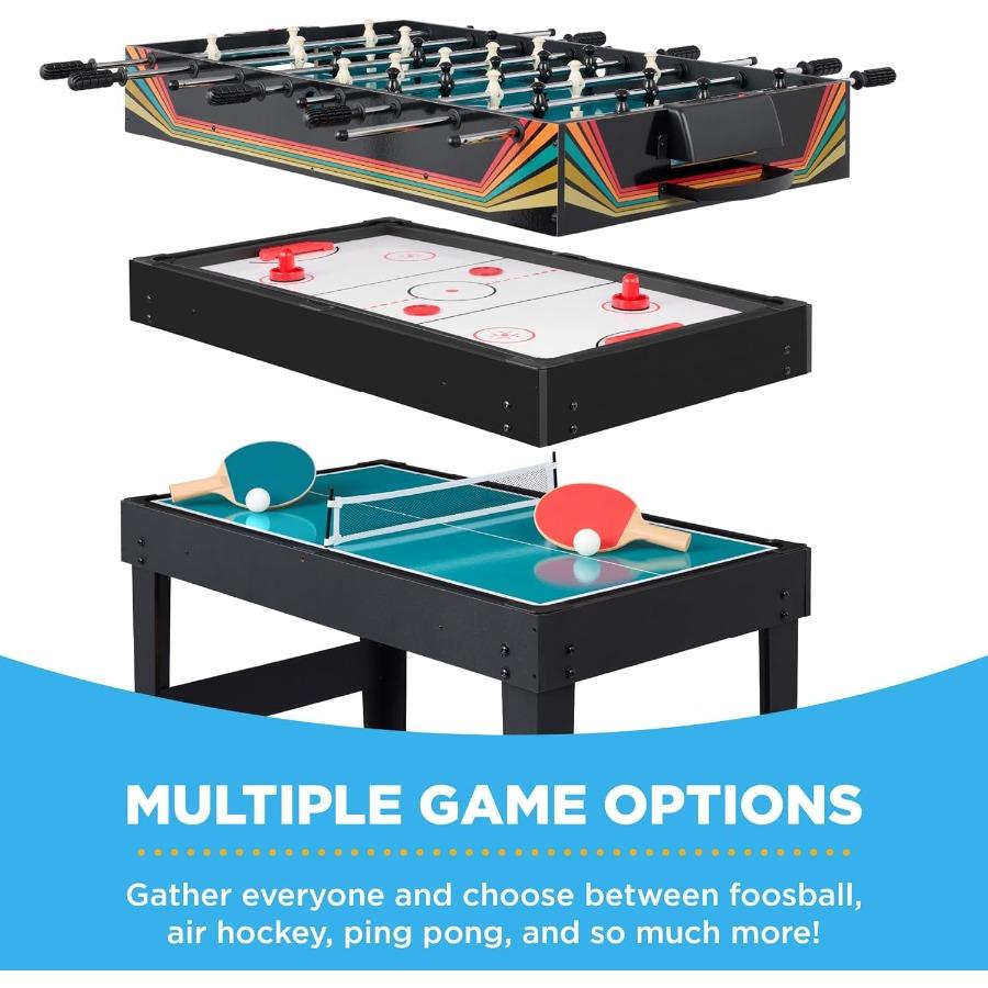 2x4ft 10in1 Combo Game Table Set for Home Game Room Perfect for Friends and Family Gatherings with Integrated Hockey Foosball P