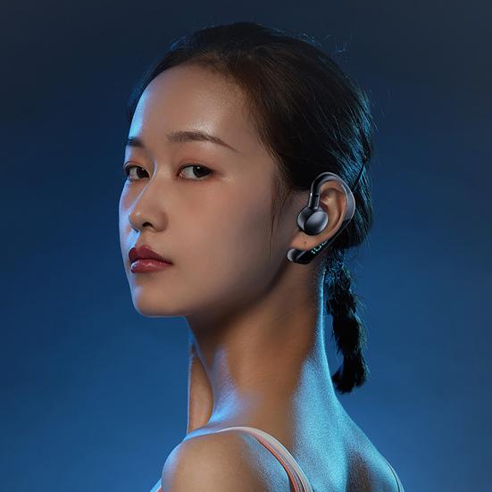 V18 Bluetooth-compatible Earphone Bone Conduction LED Ear Hook Digital Display Business Sports Wireless