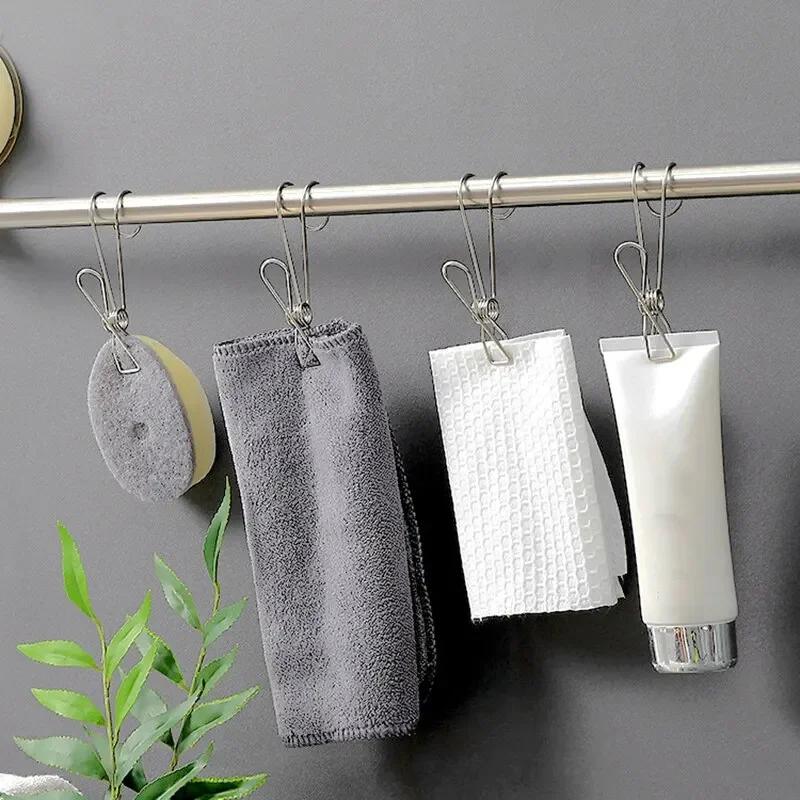 Clothespins Stainless Steel Clips Clothes Pegs Household Washing Hang Laundry Metal Home Storage Tool 6/12Pcs Clothes Pegs