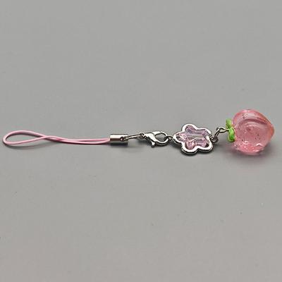Y2K Süßes rosa Pfirsich Handy-Lanyard Frische süße Handykette Mädchen Handygurt Tasche Anhänger Schlüsselanhänger für Mädchen Geschenk