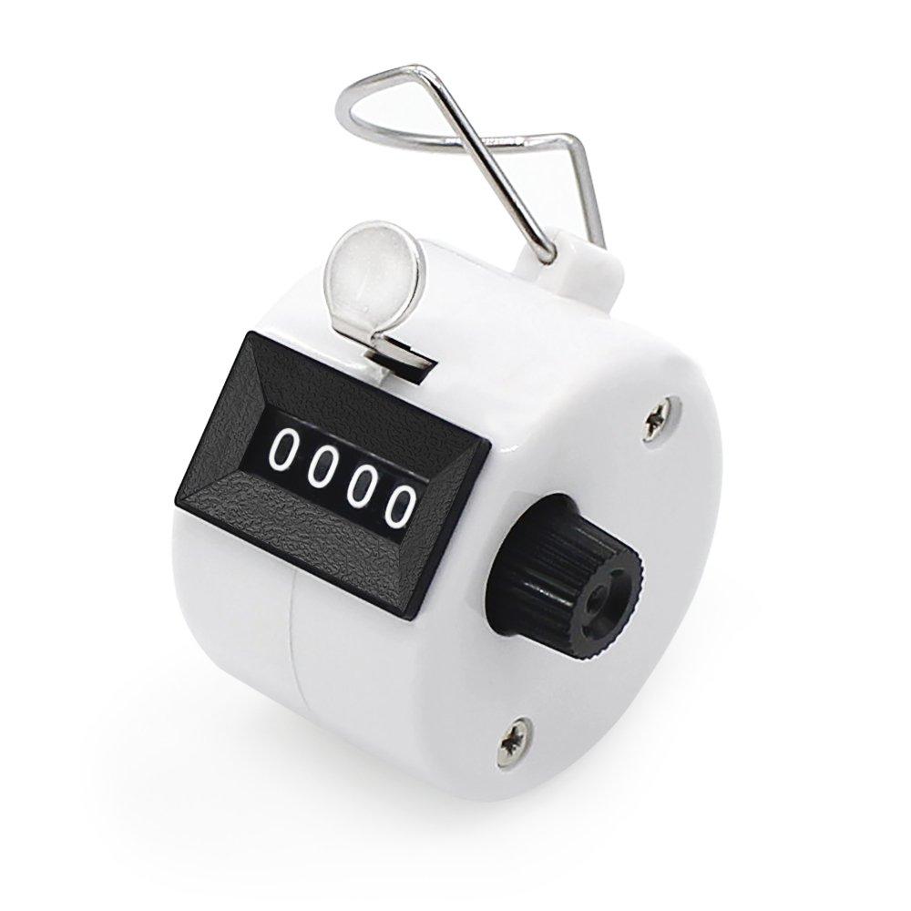 AmzBarley Handheld Tally Baseball Counter, 4-Digit, Waterproof, Compact, Counter, Handheld, Palm-Sized, 1-Counter (White)