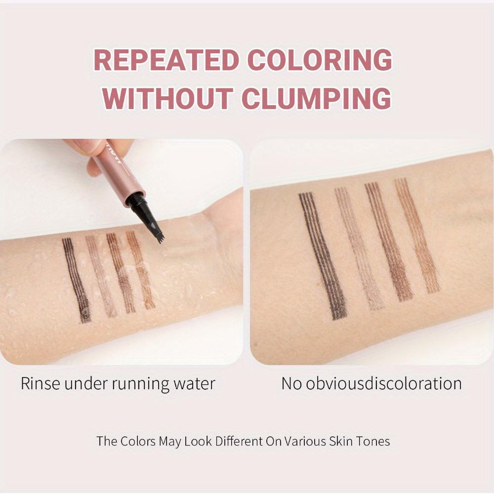 Matita per Sopracciglia a Quattro Punte Sopracciglia Selvagge Impermeabile Resistente al Sudore Liscia Non Sbava Matita Liquida per Sopracciglia Matita Contorno Sopracciglia Trucco da Donna 4 Colori