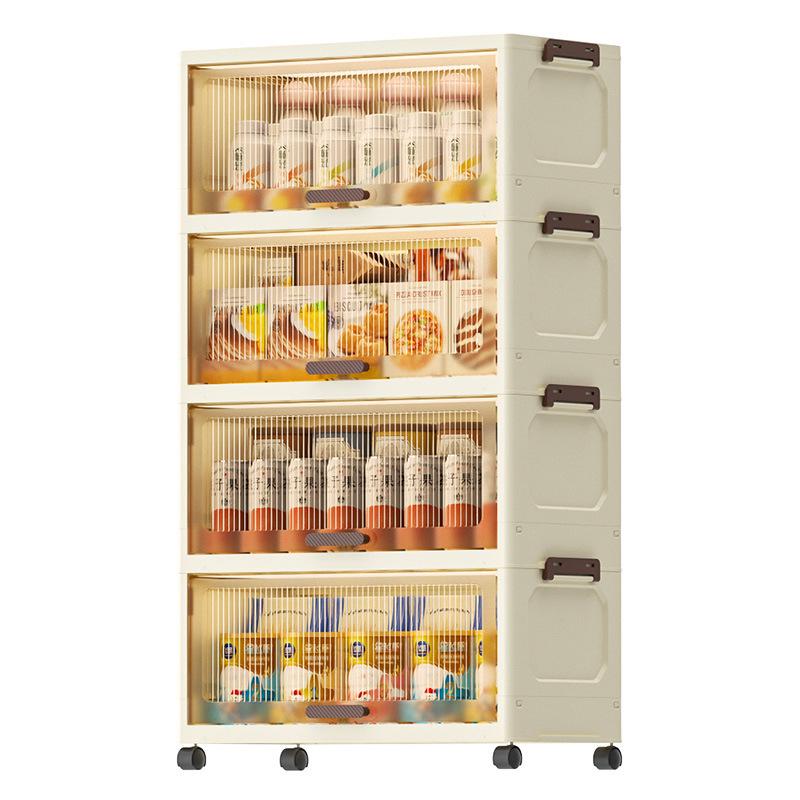 Stackable Flip-Top Clothes Cabinet with Wheels - Large Folding Storage Box with No Assembly Required