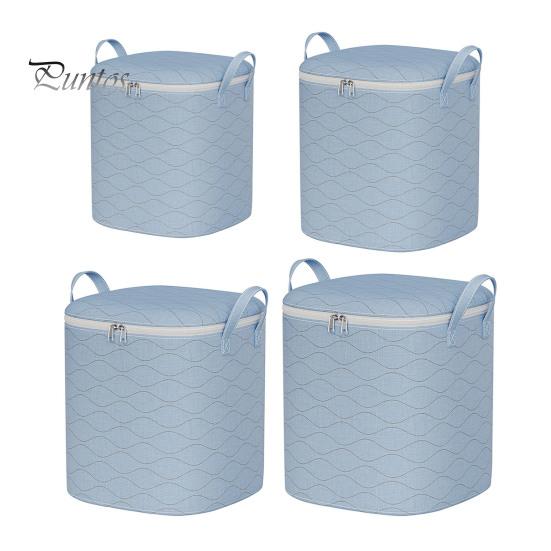 Large-Capacity Clothes Storage Bag with Handle Zipper Closure Dust-Proof Moisture-Proof Thickened Duvet Blanket Organizer Bag