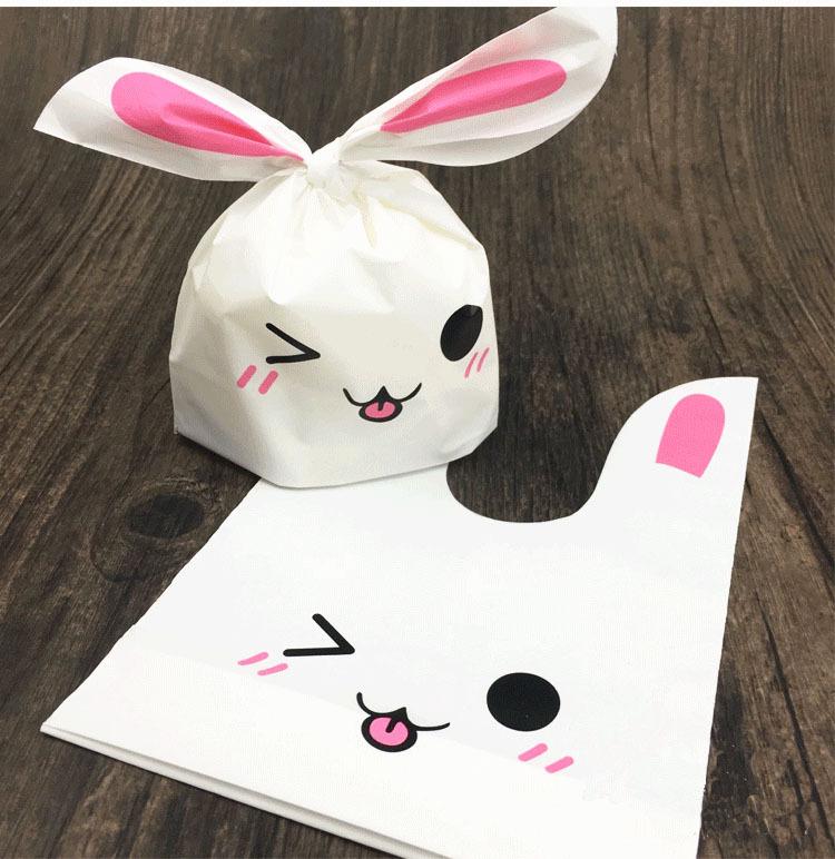 Cartoon Bunny Ears Candy Snack Bag for Kids - Children's Day Gift, Snowflake Crisp Cookies, Small Snacks, Baking Packaging