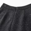 Women's High-Waist Glitter Knit A-Line Midi Skirt