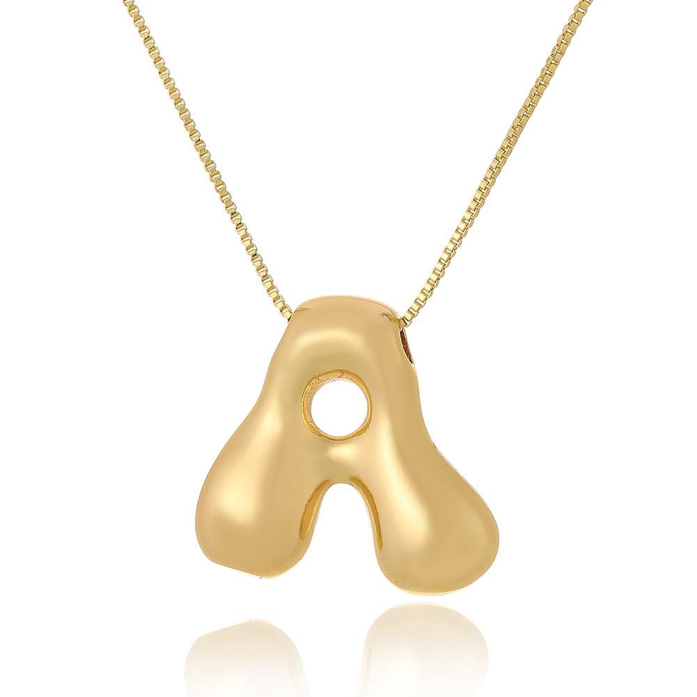 

CARLIDANA Fashion Bubble Box Chain Necklace Cute Bubble Balloon Shape A to Z Initial Letters Pendant Necklace for Women Gold&43 and 5cm