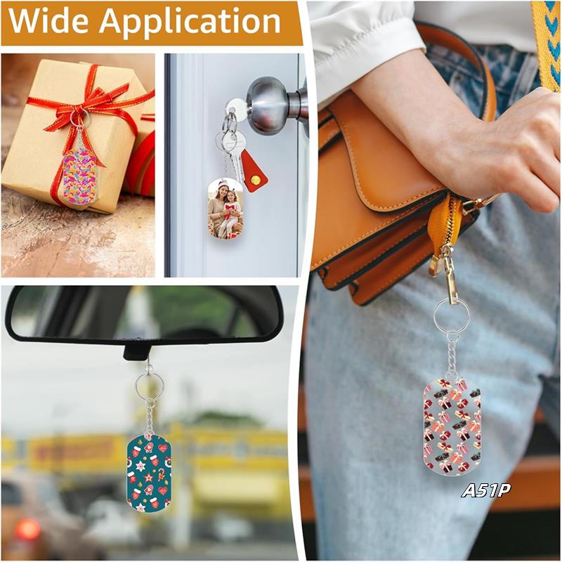 

Blank Acrylic Keychain Set For DIY Keychain Crafts Jewelry Labels Gifts Packaging DIY Keychain Crafts
