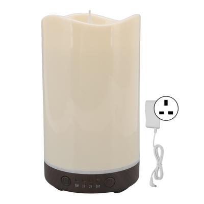 Mist Humidifier Candle Shaped with Colourful Light Deep Wood Grain Design Essential Oil Diffuser