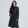 Yiliteng Women's Double-Faced Pure Wool Long Coat with Belt