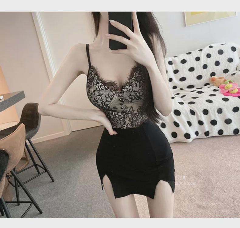 Slimming High-Waist Dongdaemun Skirt: Sexy Slit, Body-Conscious Fit for Women