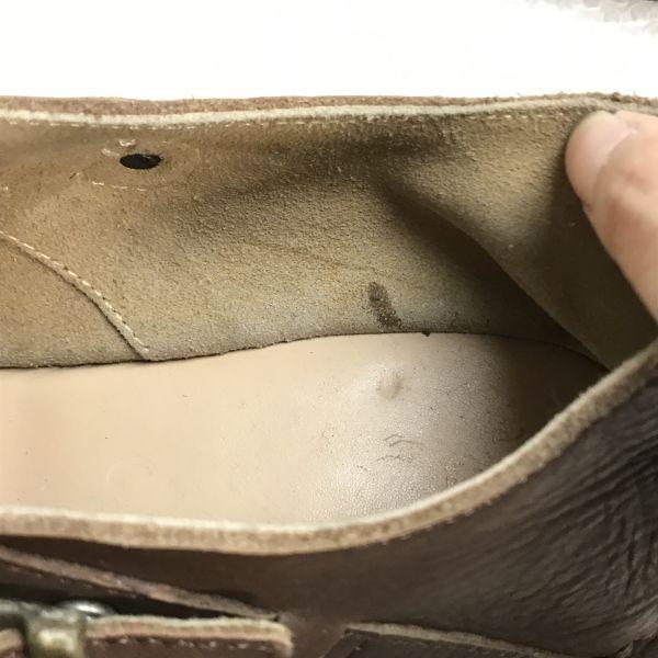 Pied Du Lapan Crepe Sole Leather Desert Boots Size 38 23.5-24.5 Brown T-Strap Shoes(USED)