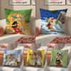 Cartoon AAsterix And OObelix Cushion Cover Linen Pillowcase Cover Soft Decor for Sofa Home Room