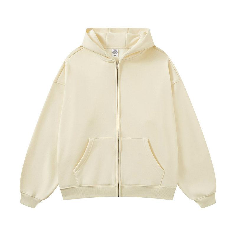Autumn and Winter Men's Sweater Large Size Loose Retro Solid Color Hooded Sweater Men's Jacket Sports Top