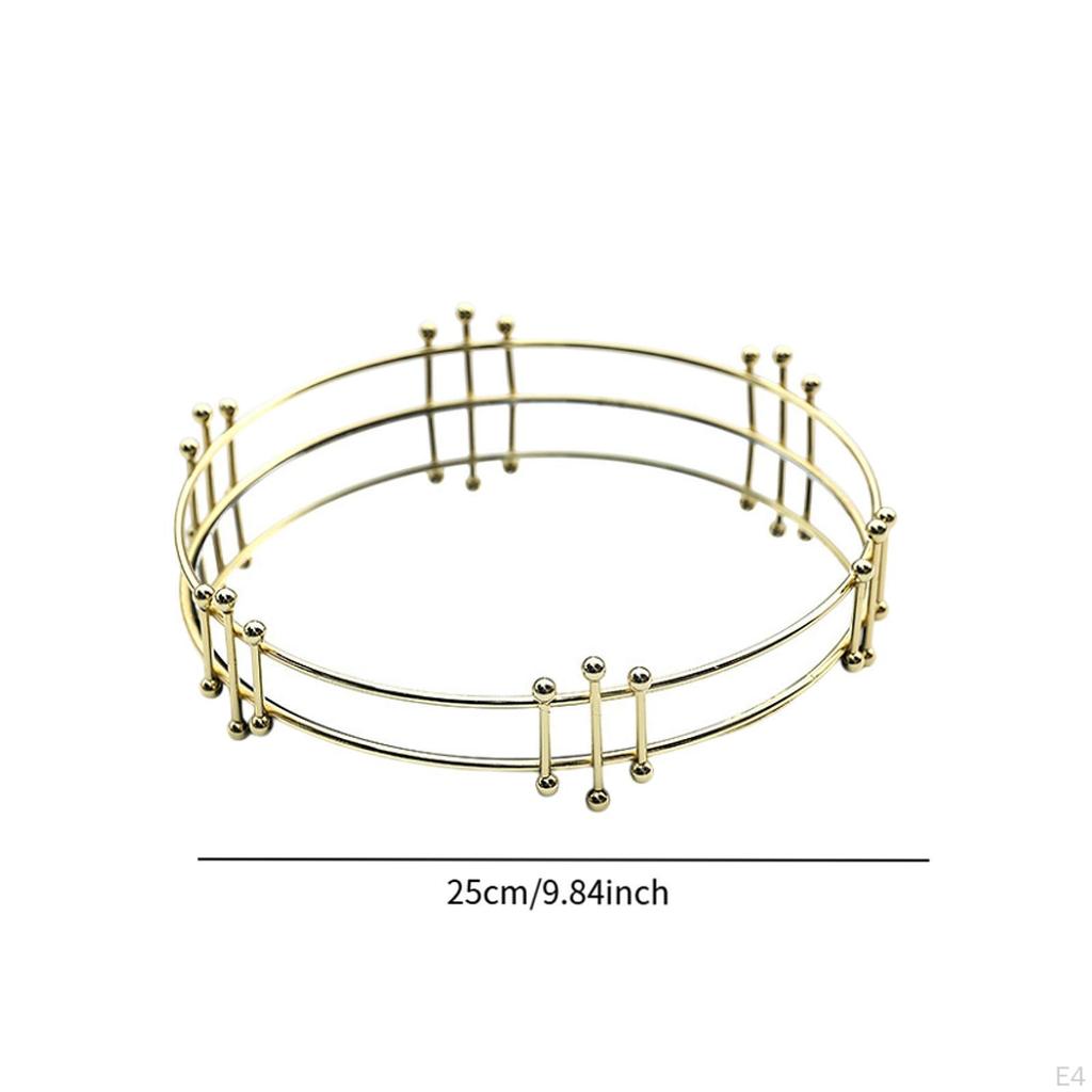 Decorative Mirror Tray Gold Vanity Bathroom Tray,Makeup Organizer,Serving for Cafes