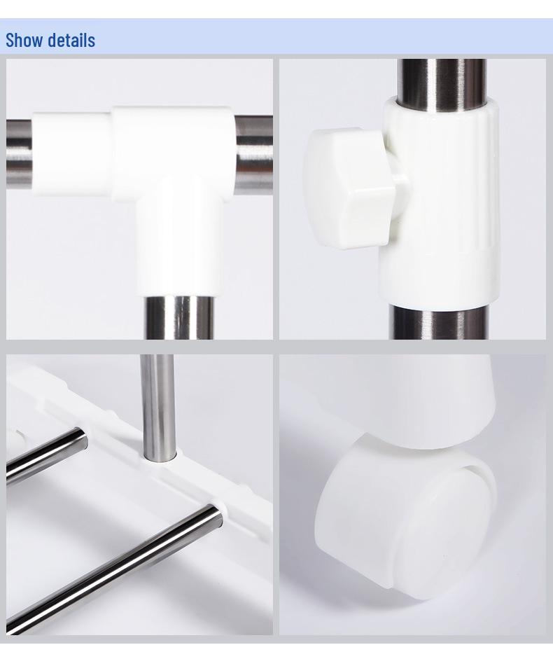 Stainless Steel Single Pole Indoor Clothes Rack Hanger