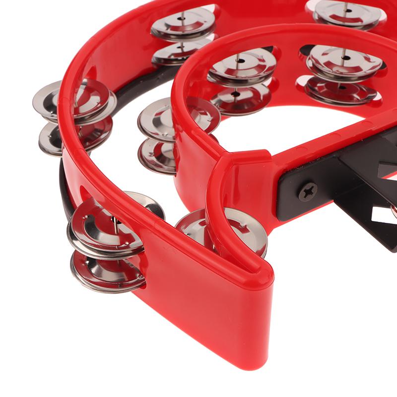 Drum Circle Double Row Rattle Drum Rings Semicircle Tambourine With Mounting Eye Bolt Orff Percussion Musical Instruments